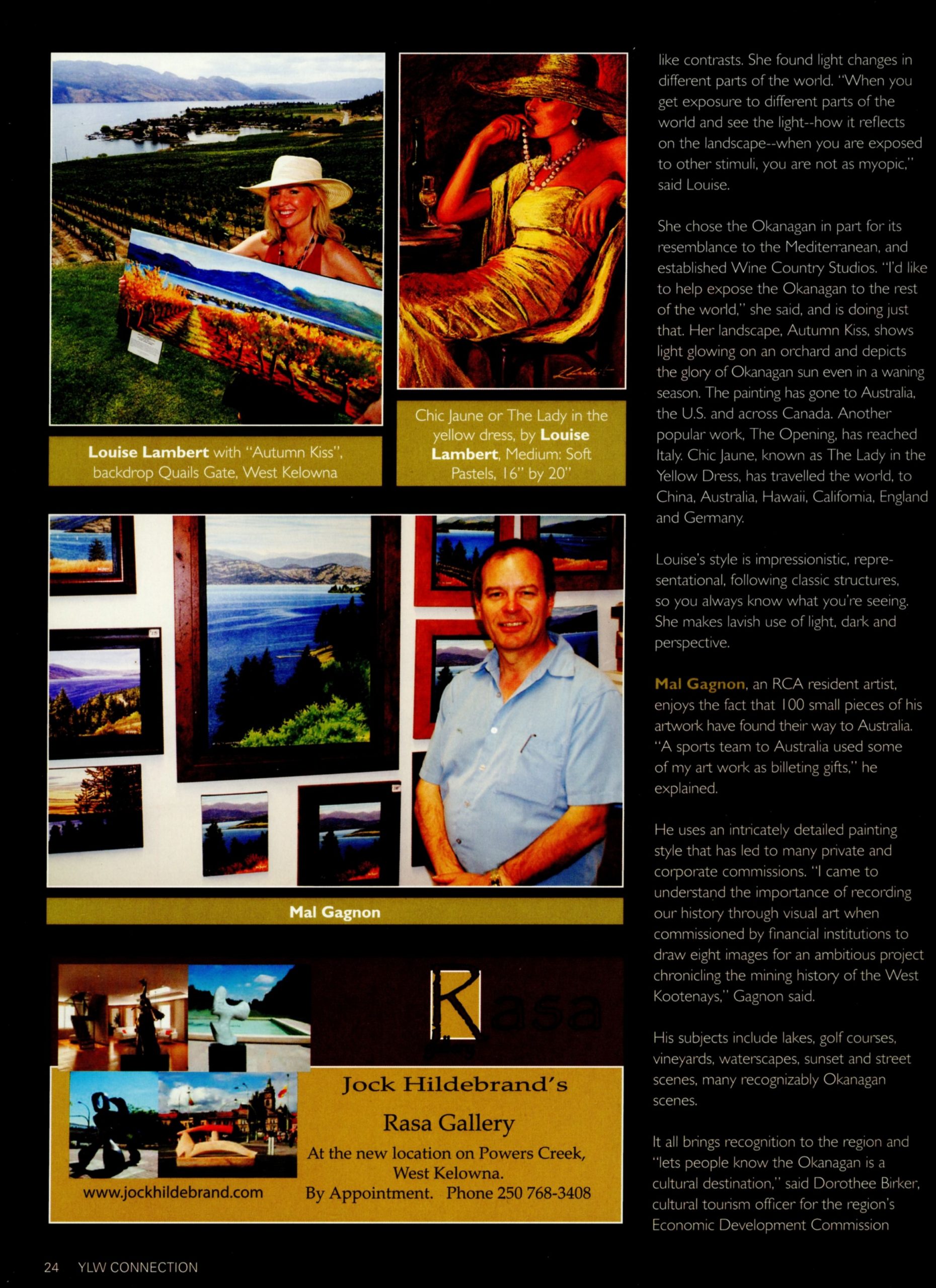 2009 Fall - YWL Connection Magazine - Okanagan Art Goes Global page 2 of 3