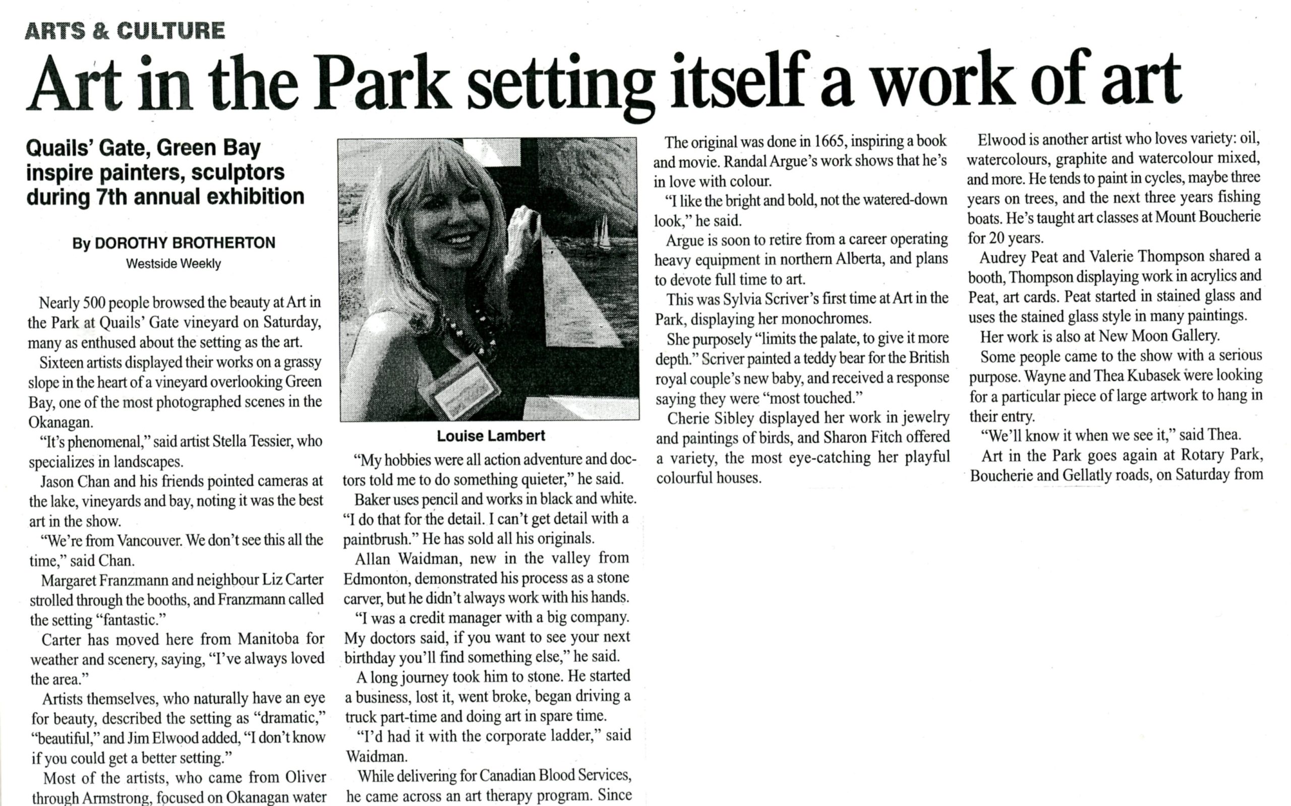 In the news - art in the park